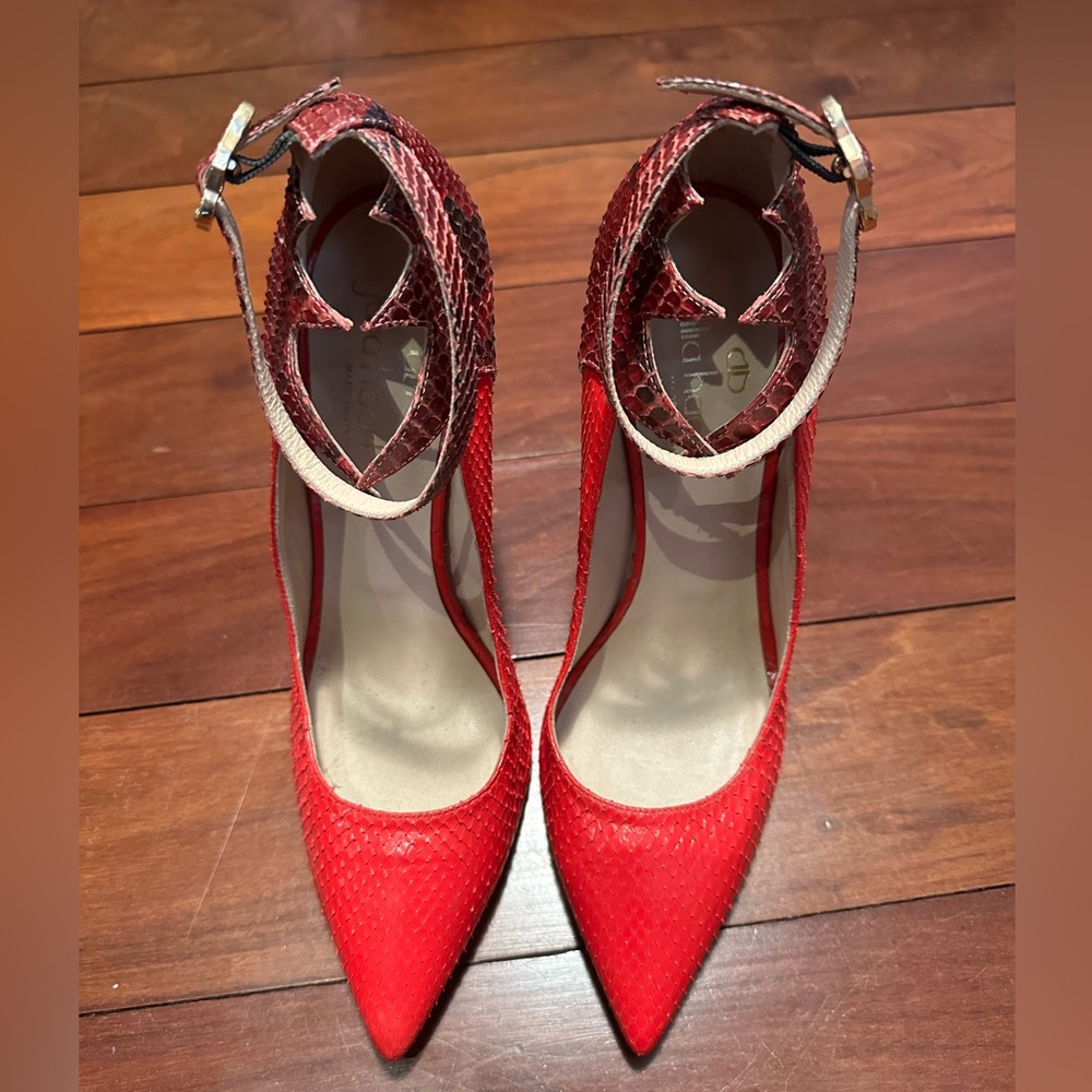 Julia Haart Red Python Pumps NWOT - Picture 3 of 5